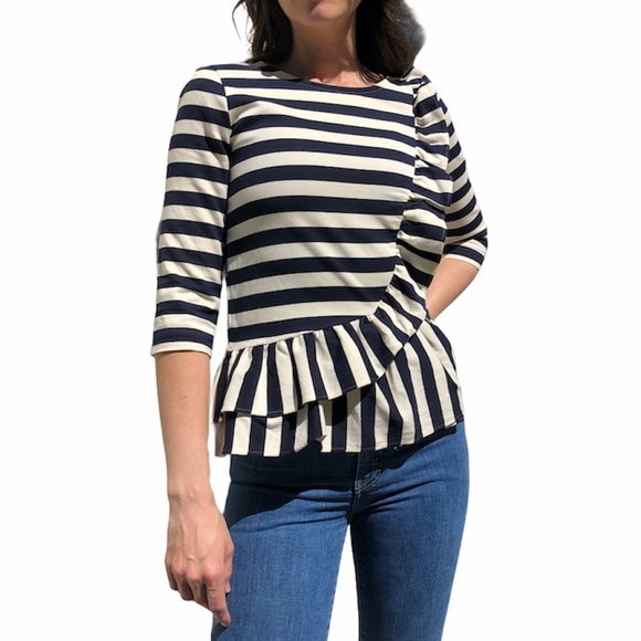 J. Crew- Asymmetrical Ruffle Blouse - Picture 3 of 9